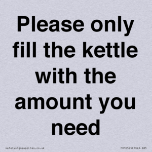 Please only fill the kettle with the amount you need